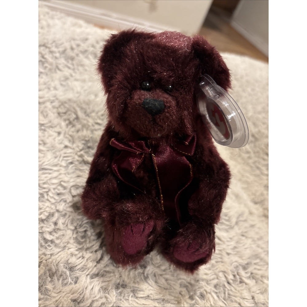 Ty Attic Treasures Bear Plush Kids Small Burgundy Excellent 1993 Jointed Vintage
